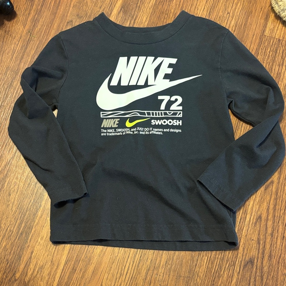Nike Toddler Long Sleeve Tee with White Logo